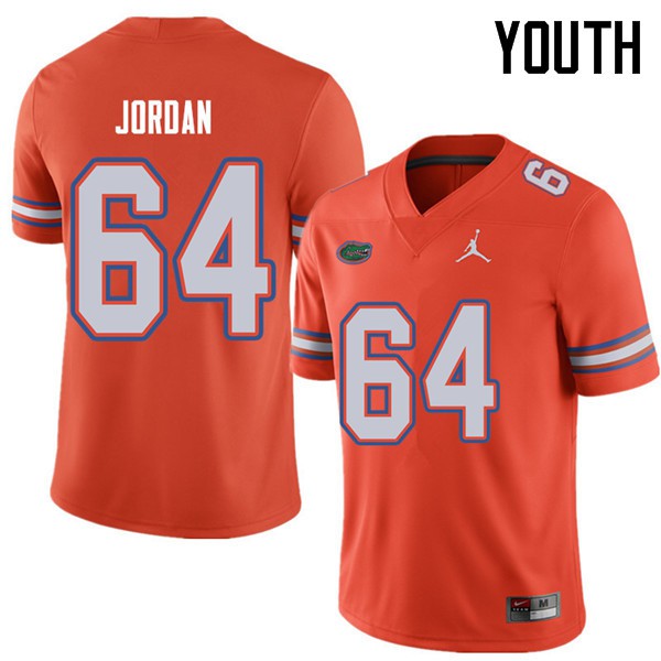 Jordan Brand Youth #64 Tyler Jordan Florida Gators College Football Jerseys Orange
